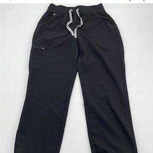 Figs black small tall high waisted joggers